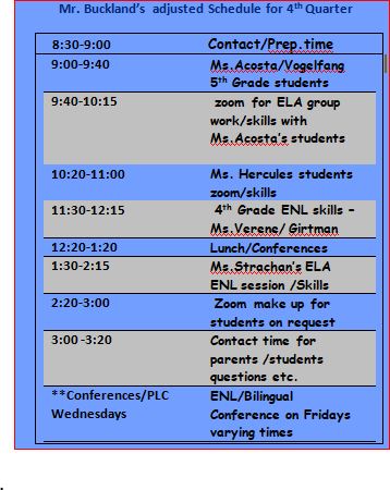 Schedule 